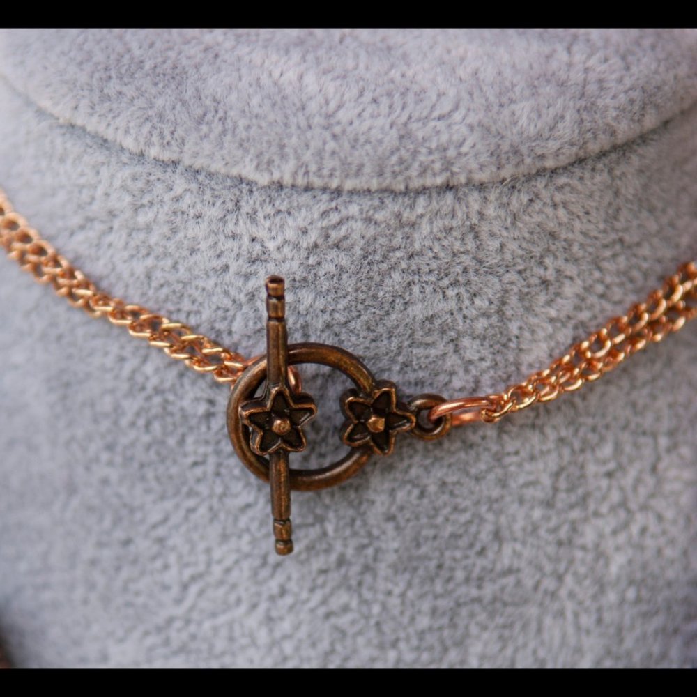 NEW Handmade - Aqua Green Glass and Copper Necklace - Picture 9 of 10